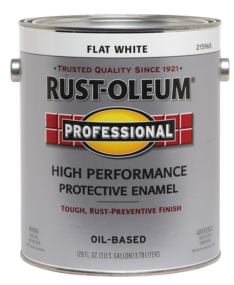 Professional 215968 Enamel Paint, Oil, Flat, White, 1 gal, Can, 265 to 440 sq-ft/gal Coverage Area, Pack of 2