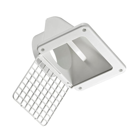 Lambro 164W Soffit Exhaust Dual Opening Vent, 8.91 in L, 7.63 in W, Plastic, White