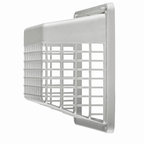 Lambro 1491WG Universal Hinged Vent Guard, Polymer Resin, White, For: 3 in and 4 in Hoods and Louvered Vents