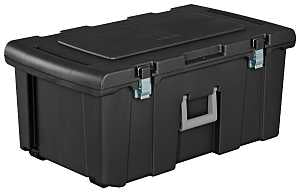 Sterilite 18429001 Footlocker, 92 qt Volume, Plastic, Black