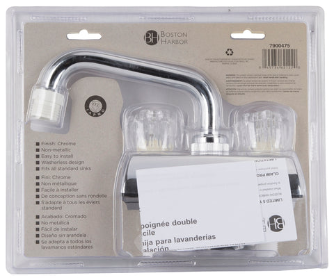 Boston Harbor PF4203A Laundry Faucet, 2-Handle, 2-Faucet Hole, ABS, Deck Mounting, 4 in Faucet Centers