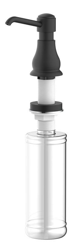 Boston Harbor TOBI22040003BL Soap Dispenser, 11 oz, PE, Matte Black, Matte Black, Press, Top mounted