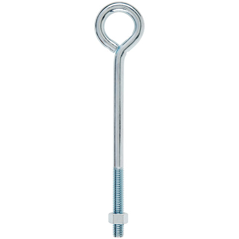 Hampton 1/2 in. X 10 in. L Zinc-Plated Steel Eyebolt Nut Included, Pack of 5