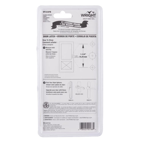 Wright Florida Bronze Steel Push Button Latch 1 pk