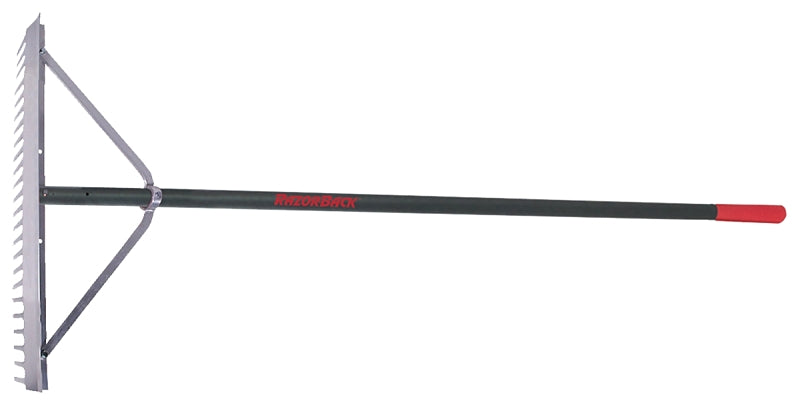 Razor-Back 63136 Landscape Rake, 4-1/2 in L Head, 24 in W Head, 24-Tin ...
