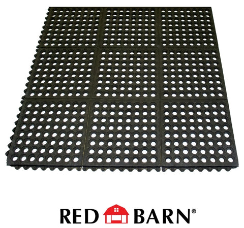 Red Barn 5608001 Interlocking Mat, Rubber, Black, Pack of 50