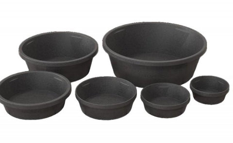 Red Barn 5600106 Flexible Feed Pan, 6.5 gal, Rubber, Black