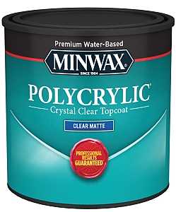 Minwax Polycrylic 222224444 Waterbased Polyurethane, Matte, Liquid, 0.5 pt