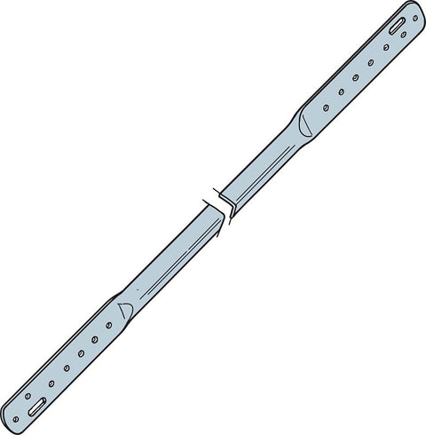 Simpson Strong-Tie TB TB27 Tension Bridging, 27 in L, 1 in W, 2 x 8, 2 x 16 in Post/Joist, Steel, Galvanized, Pack of 50