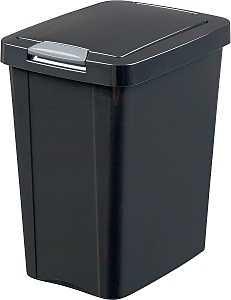 Sterilite TouchTop 10439004 Waste Basket, 7.5 gal Capacity, Black, 17-3/4 in H, Pack of 4
