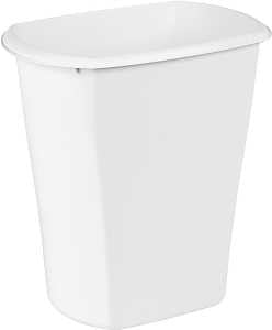 Sterilite 10528006 Waste Basket, 5.5 gal Capacity, White, 15-7/8 in H, Pack of 6