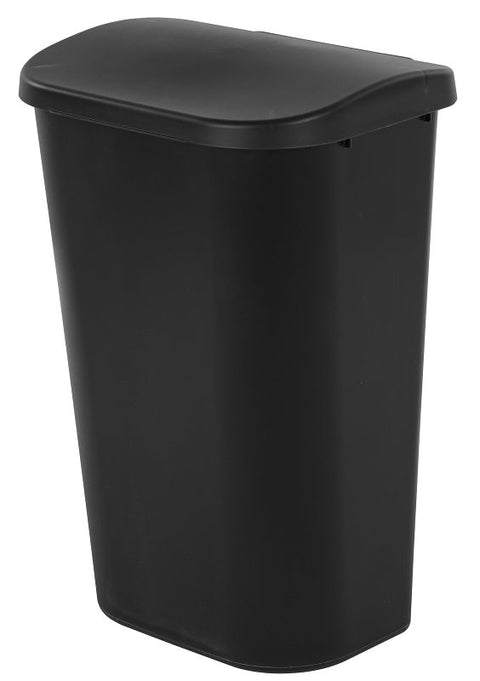 Sterilite 10759006 Wastebasket, 11.3 gal, Plastic, Black, Lift-Top Lid, Pack of 6