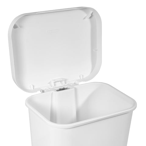 Sterilite COLORmaxx 10698004 Trash Can with Lid, 11.9 gal Capacity, Plastic, White, Textured, Step-On Lid Closure, Pack of 4