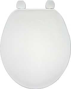 Bemis 70AR000 Toilet Seat, Round, Plastic, White, Adjustable Hinge