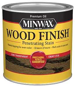Minwax 227184444 Wood Stain, Ebony, Liquid, 0.5 pt, Can