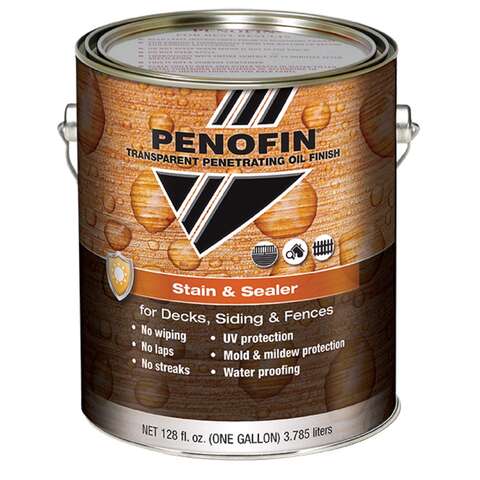 Penofin Transparent Matte Natural Oil-Based Alkyd-Oil Stain and Sealer 1 gal, Pack of 4
