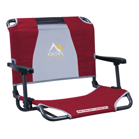 GCI Outdoor Big Comfort 1-Position Red Hard Arm Stadium Chair, Pack of 3