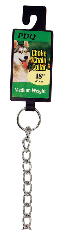 PDQ Chrome Steel Choke Chain Dog Collar 18 in.