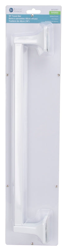 Boston Harbor L3618-51-07-3L Towel Bar, 18 in L Rod, White, Surface