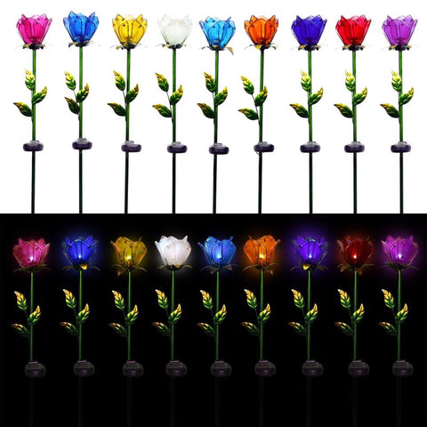 Alpine Assorted Glass 33 in. H Tulip Petals Outdoor Garden Stake, Pack of 18