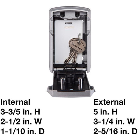 Master Lock 5 in. H X 3-1/4 in. W X 2-5/16 in. L Steel 4-Digit Combination Bluetooth Lock Box