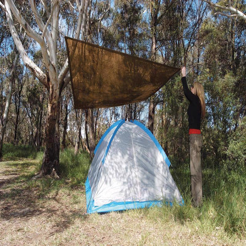 Coolaroo Ready-To-Hang Polyethylene Shade Sail Triangle Shade Sail Canopy 10 ft. H X 10 ft. W X 10 f