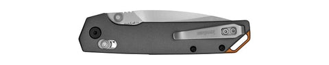Kershaw Iridium Series 2038 Pocket Knife, 3.4 in L Blade, Carbon Steel Blade, Black/Gray Handle