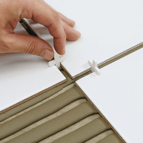 QEP 10005 Tile Spacer, 0.12 in Thick, Cross, Plastic, White