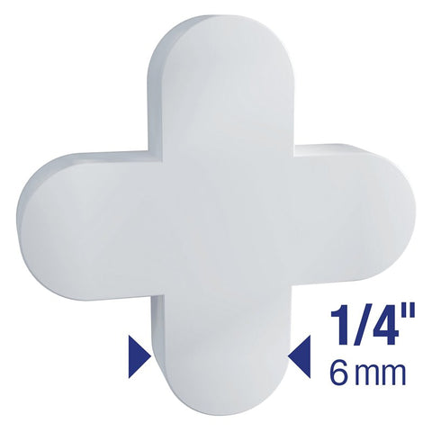 QEP 10005 Series Tile Spacer, 1/4 in L, Plastic, White