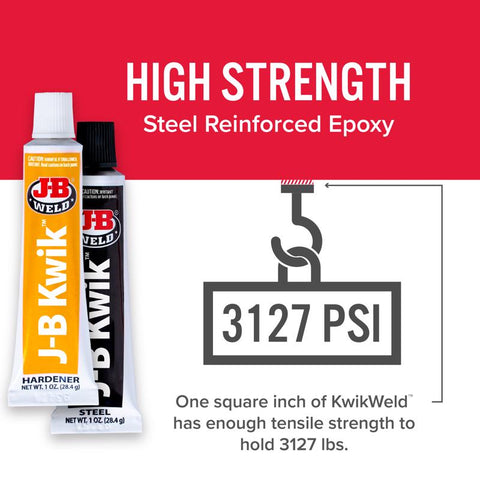 J-B Weld KwikWeld High Strength Automotive Epoxy Paste 2 oz, Pack of 6