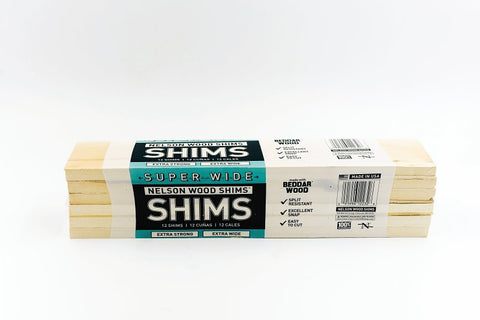 Nelson Super Wide SS12/12/12/60 Shim, 3/8 in Thick, 2-1/2 in W, 12 in L, Wood