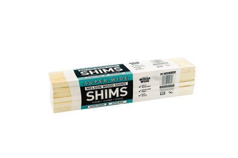 Nelson Super Wide SS12/12/12/60 Shim, 3/8 in Thick, 2-1/2 in W, 12 in L, Wood