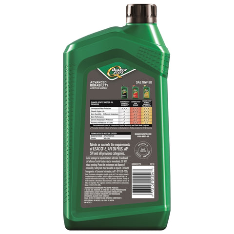 Quaker State Peak Performance 10W-30 4-Cycle Conventional Motor Oil 1 qt 1 pk, Pack of 6