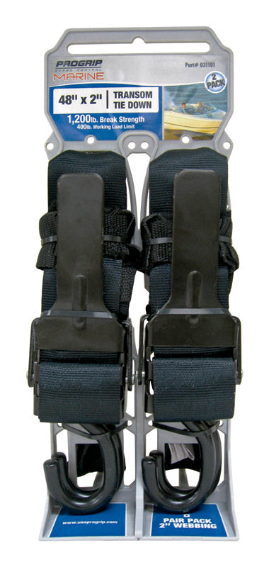 Pro Grip Transom Tie Down Marine 2 in. 1200 lb. 400 lb. Black