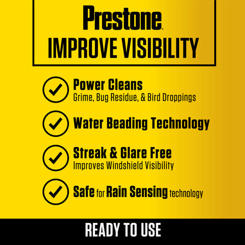 Prestone Bug Wash 32 deg Windshield Washer Fluid 1 gal, Pack of 6