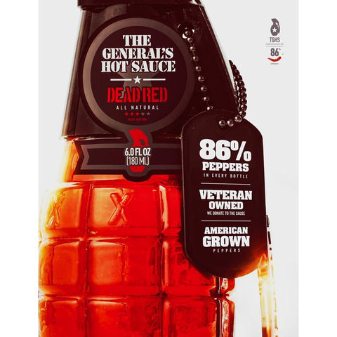 The General's Hot Sauce All Natural Dead Red Sauce 6 oz