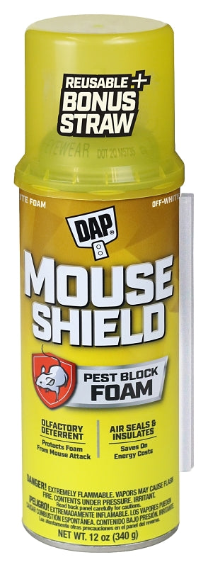 DAP Touch 'n Foam Mouse Shield Series 7565012506 Pest Block Foam Sealant, Cream, 12 oz Can