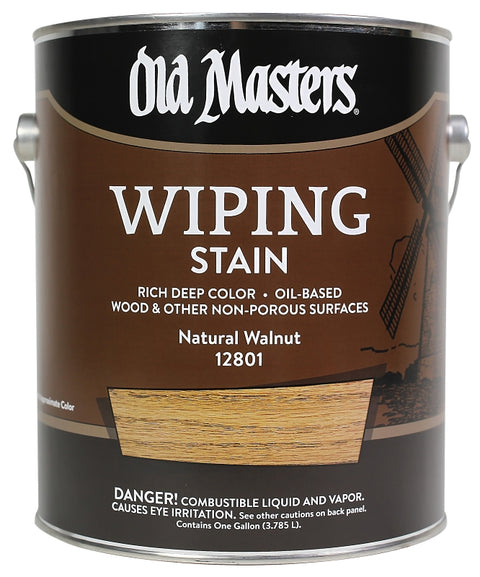 Old Masters 12801 Wiping Stain, Natural Walnut, Liquid, 1 gal, Can, Pack of 2