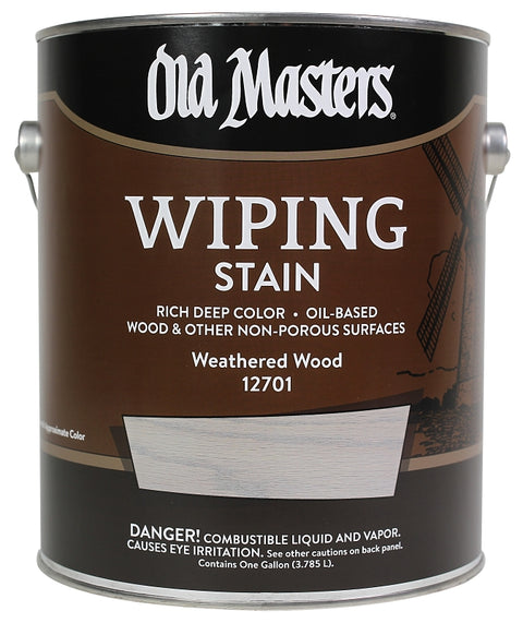 Old Masters 12701 Wiping Stain, Weathered Wood, Liquid, 1 gal, Can, Pack of 2