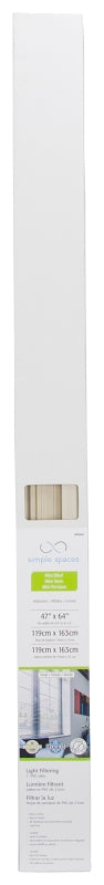 Simple Spaces PVCMB-15AA Blind, 64 in L, 47 in W, Vinyl, Alabaster, Pack of 4