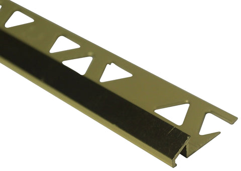 Shur-Trim ET2170BBR08 Tile Reducer, 8 ft L, 5/16 in Thick, Aluminum, Brass