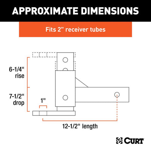 CURT 5000 lb. cap. 1 in. Ball Mount