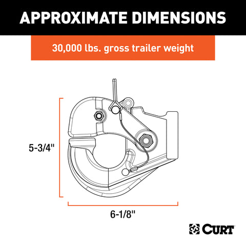 CURT 30000 lb. cap. Pintle Hook