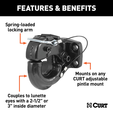 CURT 30000 lb. cap. Pintle Hook