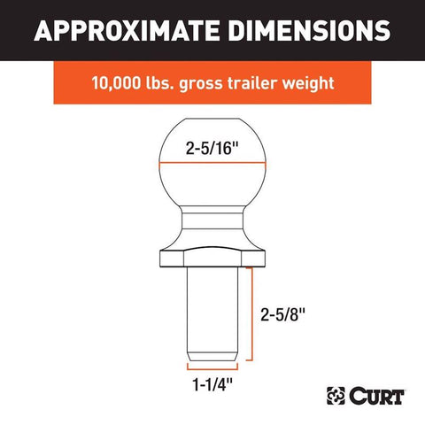 CURT 10000 lb. cap. 2-5/16 in. Hitch Ball
