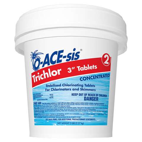 O-ACE-sis 3″ Tablet Trichlor 5 lb, Pack of 8, Pack of 8