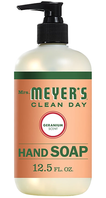 Mrs. Meyer's 13104 Hand Soap, Liquid, Geranium, 12.5 oz Bottle
