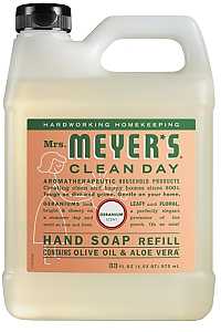 Mrs. Meyer's 13163 Hand Soap, Liquid, Geranium, 33 oz Jug