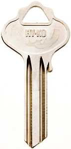 Hy-Ko 11010IN35 Key Blank, Brass, Nickel, For: ILCO Cabinet, House Locks and Padlocks, Pack of 10