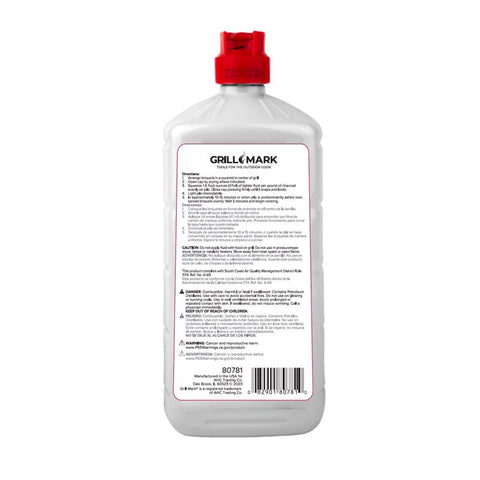Grill Mark Charcoal Lighter Fluid 32 oz, Pack of 12